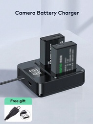 Llano 雙 USB 充電器適用於佳能 LP-E17 電池，兼容 77D/760D/850D/750D/M6/M3/M5/200d，帶有 Micro 電纜的 LED 顯示屏