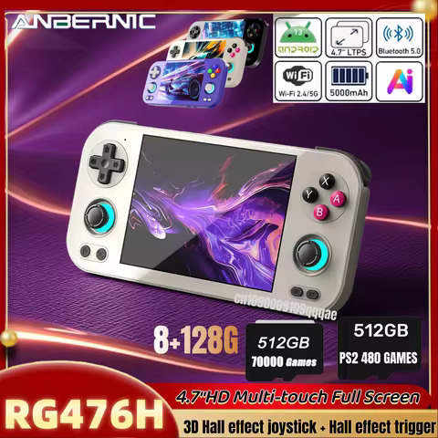 ANBERNIC RG 476H Android Handheld Game Console 4.7"HD Multi-touch Full Screen Hall Triggers Wifi PS2