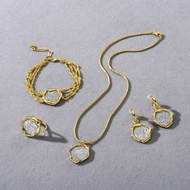 Daily New Arrival/Retro Elegant Light Luxury Heavy Industry High-Grade Metal Brass Plated 18k Real G
