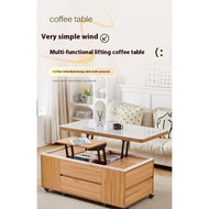 Table Solid Wood Lift Coffee Top Coffee Table Multifunctional Movable Storage Table For Small Spaces
