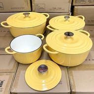 AT/💖[Goose Yellow]Exported to Japan Quality Enamel Pot Cast Iron Pot Stew Pot Soup Pot Household Non-Stick Enamel Induct