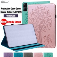 For Xiaomi Redmi Pad (2022) 10.61" VHU4254IN 5G Tablet Stand Casing Fashion 3D Embossed Tree And Deer Flip Wallet Leather Cover High Quality Protection Case