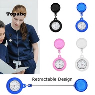 TOPABCS Retractable Nurse Watch Gift Brooch Pin Quartz Clock Fob Watch