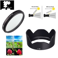 49Mm UV Filter EW-53 Lens Hood For Canon EOS M5 M6 M50 Mark II M10 M100 M200 With EF-M 15-45Mm F/3.5-6.3 IS STM Lens