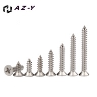 【WDY】200pcs head screw M3/M3.5/M4 304 stainless steel flat self tapping screw cross countersunk head self tapping screw pointed tail extension wood screw