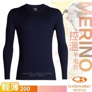 [New Zealand Icebreaker] Men's Merino Wool Lightweight Long-Sleeved Round Neck Top 200 Oasis Sanitar