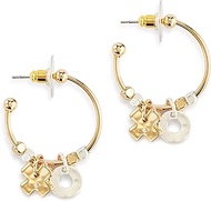 Xs Os Hugs Kisses, Gold/Silver Tone 1 Inch Diameter Metal Everyday Hoop Fashion Earrings, 1 Inch Dia