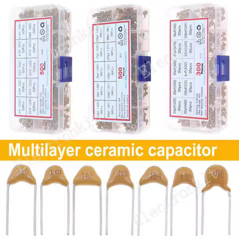 50V 10pF~10uF Multilayer Ceramic Capacitor Assorted kit Pin=5.08mm