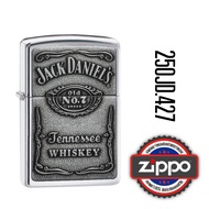250JD427 Zippo Jack Daniels Emblem ของแท้ (Empty Zippo Lighter without Fuel ไฟแช็กเปล่าไม่มีเชื้อเพล