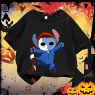 REAdy stocK Ready Stock Happy Halloween Stitch Graphic T-Shirt Baju dewasa anak-anak lengan pendek C