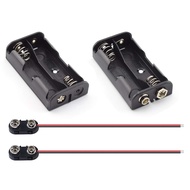 SDTC Tech 2-Set 2X 1.5V AA Battery Holder and I Type Battery Snap Connector Kit 3 Volt Thicken Plast