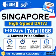 Singapore Travel eSIM Card Total 10GB High Speed Data Unlimited Data for Travel
