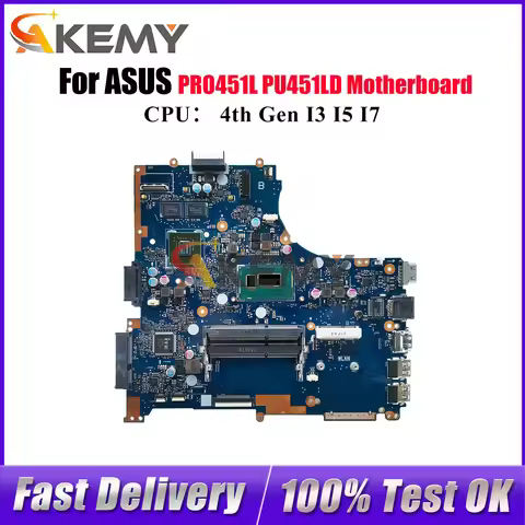 PU451LD Laptop Motherboard For ASUS VivoBook PRO451L PU451LD PU451L Notebook Mainboard With I3 I5 I7