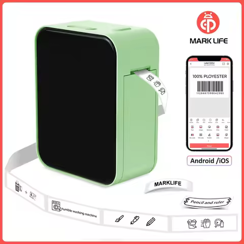 Marklife P15 Portable Thermal Label Printer Mini Thermal Label Printer Maker Inkless Self-adhesive P