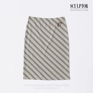 SCULPTOR® กระโปรง Mesh Stripe Midi Skirt