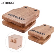 Ammoon ขนาดใหญ่และขนาดกลาง 2 ชิ้น Cajon กล่องกลองสหายอุปกรณ์เสริม castanets สำหรับเครื่องมือตอกมือ