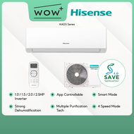 [Save 4.0] Hisense KAGS Series Inverter Air Conditioner - 1.0-2.5HP, Featuring 4 Speed Mode App Control Multiple Filter
