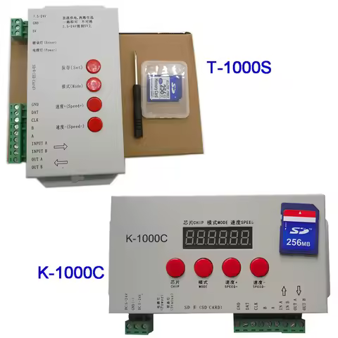 K-1000C (T-1000S Updated) controller K1000C WS2812B,WS2811,APA102,T1000S WS2813 LED 2048 Pixels Prog