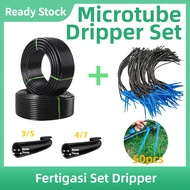Fertigasi Set 3/5 & 4/7 50cm Micro tube Full Fertigation Dripper Set  Dripper Tiub Mikro Fertigasi 滴