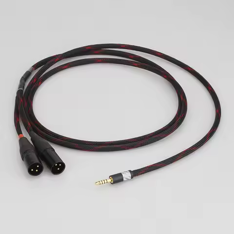 HIFI balance 4.4mm to 2 XLR Male 3 Pin Audio Cable 4.4mm Balanced to 2 RCA Upgraded Cable For pha2a 