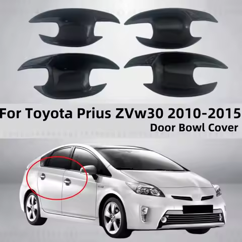 Glossy Black Carbon Fiber For Toyota Prius ZVw30 2010 2011 2012 2013 2014 2015 Door Handle Bowl Cove