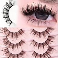 New 7 Pairs Fluffy Thick Manga Wispy Natural Wet Look Eyelashes Grafting-Like Effect Faux Mink Lashe