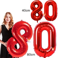 MERAH FOIL BALLOONS 80 red 80cm 40cm to 80 years old, dirgahayu, Republic of indonesia, Hut, Republi