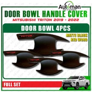 Door Bowl Handle Cover Mitsubishi Triton 2019 - 2022 Protector Guard Chrome Carbon Black Accessories