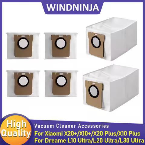 Fabric Disposable Dust Bags For Xiaomi X20+ X10+ X20 Plus X10 Plus For Dreame L10 Ultra L20 Ultra L3