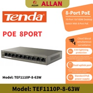 Tenda TEF1110P-8-63W PoE Switch 10-Port/100M Ethernet Network Switch, Hub