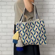 哥倫比亞製 Tote 平托特包 Wayuu 編織手工包 藍米