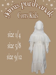 GAMIS PUTIH GAMIS PUTIH ANAK PAKAIAN BUSANA MUSLIM GAMIS BAHAN CRINKLE SILK PREMIUM