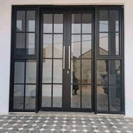 pintu kaca ornamen aluminium