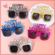 Purelove> Funky Glasses For Christmas 2026 And New Year's Gifts HAPPY NEW YEAR Decorative Glasses Pa