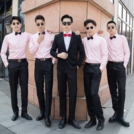 Summer Groomsmen Clothing Suit Brothers Clothes Slim-fit Wedding Dress Long-sleeved Shirt Boys Shirt