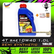 MINYAK PELINCIR ENJIN YAMALUBE 4T MA2 SEMI SYNTHETIC SAE 10W40 ENJINE LUBRICANT [1.0L] + YAMAHA OIL 