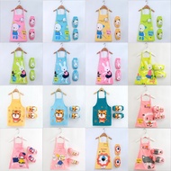 Children Apron Waterproof Painting Clothes Kindergarten Boys Girls Sleeveless Overalls Eating Variou