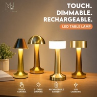 Led Table Lamp Touch Sensor Rechargeable Lampu Meja 3 Color Dimmable Bar Hotel Night Light