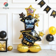 EMERAY Graduation Balloon, Black Gold Large GRAD Foil Balloon,  Standing 4D Multifunctional Graduate