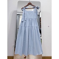 Đầm 2 dây buộc vai - váy babydoll 2 dây thô thắt nơ 4 màu