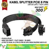PCIE Splitter Cable 8 Pin to Dual 6+2 pin VGA Branch Mining Gaming Gpu Power 8Pin 18 AWG 18AWG Conne