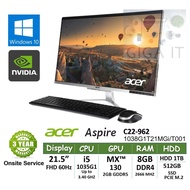 Acer All-in-One Aspire C22-962-1038G1T21MGi/T001 (DQ.BE3ST.001) , 21.5", Core i5, MX130, Win10, ประกันศูนย์ On-Site 3 ปี