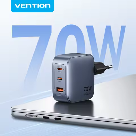 Vention 70W GaN Charger Type C Quick Charge 4.0 3.0 USB Charger For iPhone 16 15 14 Pro Macbook Air