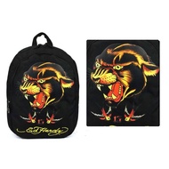 Can Install Medium Size Ed hardy Panther Swallow Backpack Double Shoulder Bag Trendy School *