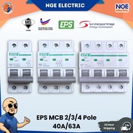 DB | EPS MCB 2 Pole 3 Pole 4 Pole 40A 63A Circuit Breaker Heavy Duty DB Breaker