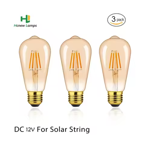 3pcs Vintage Low Voltages DC 12V T58 Amber Glass Led Bulbs 4W Edison LED Globe Bulb SW 2200K Base E2