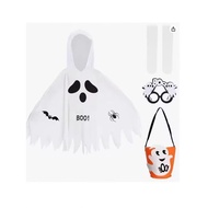 Halloween White Ghost Costume Cloak Masquerade Party Luminous Costume Elf Costume Children Ghost Cos
