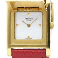 HERMES Medor 鍍金皮革石英女士手錶 BF560311