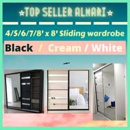 ⭐STAR ALMARI⭐ 4/5/6/7/8ft x 8ft Almari sliding door wardrobe ✅FREE INSTALLATION✅