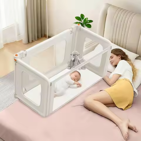 in 1 Bedside Bassinet, 69.26 x 19.29 Baby Bassinets Bedside Sleeper with Mosquito Net Storage Bag Ch